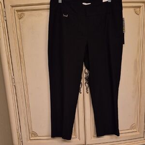 Peck & Peck Eva Crop Pant in Black size 14